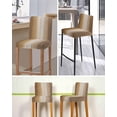 thumbnail image 5 of Brown Ombre Bar Stool Covers Set of 2, Vintage Country Wooden Stretch Washable Bar Chair Covers with Backs, Removable Pub Counter Height Chair Cover for Kitchen Dining Room Cafe, 5 of 7