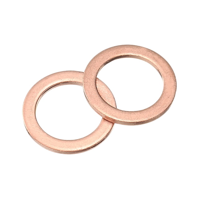 Arandela plana Uxcell M14, paquete de 12, arandela de cobre de 20mm de diámetro exterior y 1.5mm de grosor