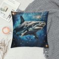 thumbnail image 2 of Orinice Shark Stars Ocean Graphic Decorative Cushion Throw Pillow Cover for Home Couch Living Room Bed Sofa - High-Quality Square 1PC 20x20in, 2 of 5
