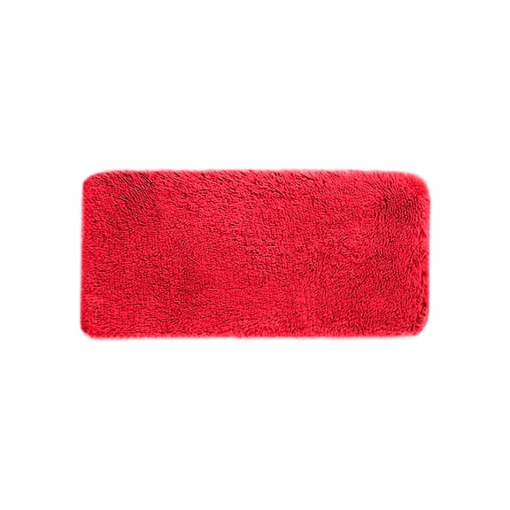 Generic 16x31 Inch Fluffy Shag Runner Rug Non Slip Absorbent Bath Mat Red