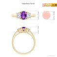 thumbnail image 4 of ANGARA Natural Three Stone Oval Amethyst and Half Moon Diamond Ring in 14K Yellow Gold for Women (Size-7x5mm) | February Birthstone, Anniversary, Jewelry Gift for Women | Natural Amethyst Ring, 4 of 8