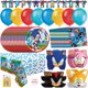 thumbnail image 1 of Set de decoración de fiesta Sonic Birthday Serves, 16 unidades, con globos, 1 of 6