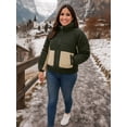 thumbnail image 4 of Womens Premium Midweight Puffer Jacket Army Green Bubble Down Ultra Insulated-S, 4 of 9