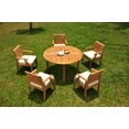 thumbnail image 4 of Grade-A Teak Dining Set: 5 Seater 6 Pc: 52" Round Table And 5 Lagos Arm Chairs Outdoor Patio WholesaleTeak #WMLGl, 4 of 4