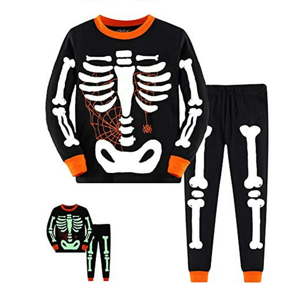 Skeleton glow in the dark pajamas sale
