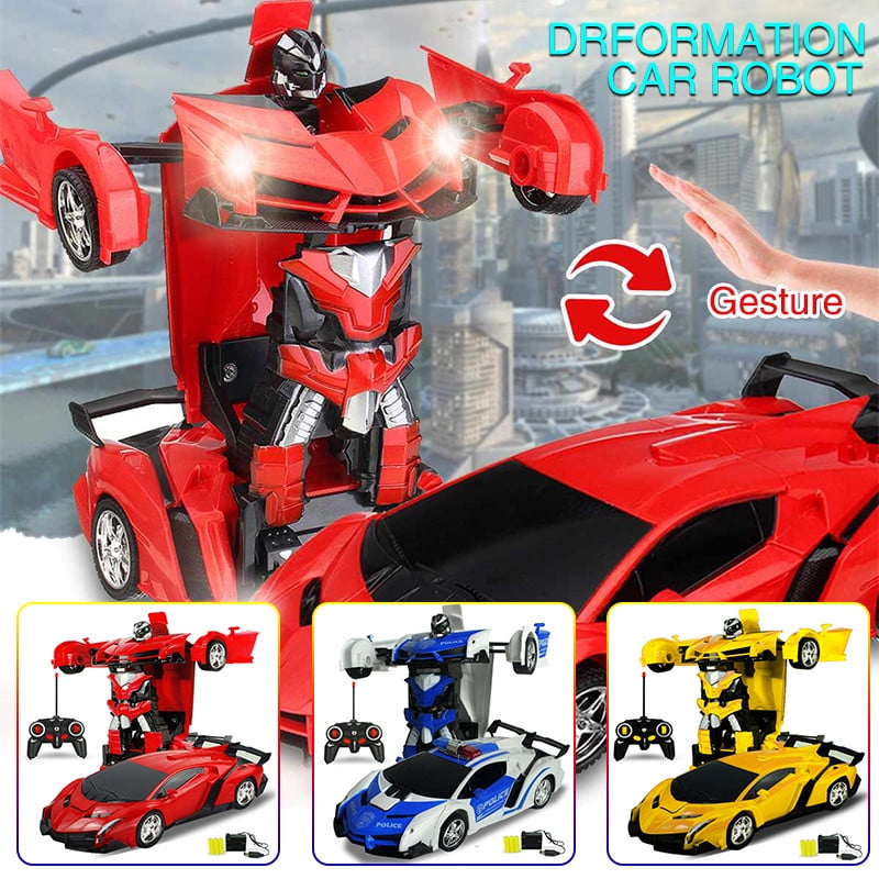 Children Xmas GiftsToys for Kids Transformer RC Robot Car Remote Control 2 IN 1 