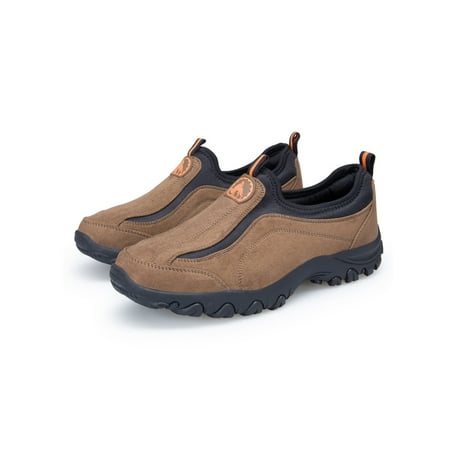 

Rotosw Men s Walking Shoes Slip On Hiking Shoe Comfort Sneakers Outdoor Trekking Sneaker Climbing Lightweight Sports Brown 7.5