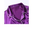thumbnail image 6 of HYwys Womens Silky Satin Pajamas Long Sleeve Loungewear Two-piece Sleepwear Button-Down Pj Set, 6 of 6