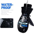 thumbnail image 2 of Guantes de esquí de invierno para niños, guantes de nieve térmicos impermeables y cálidos para correr, esquiar, ciclismo, deportes al aire libre para niños y niñas de 4 a 6 años (negro) oso de fresa Electrónica, 2 of 5