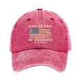 thumbnail image 2 of Baseball Hat, Commemorative Cap, Cotton Polyester Blend Adjustable Sports Hat with Comfort Visor for Independence Day Holiday Event Activities, 2 of 4