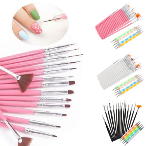 Nail Art Brushes Nail Pen 20 Pieces Nail Art Brush Set for Detailing ...