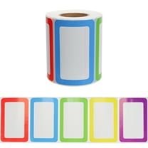 500 Stickers - 3.5" x 2.25"Colors Plain Name tag Labels with Perforated Line for School Office Home (Blank - 500 Labels)