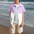 thumbnail image 2 of CYRBOKOToddler Boys Button Down Shirts, Holiday Casual Short Sleeve Comfy Summer Tops Purple Size 9-10 T, 2 of 7