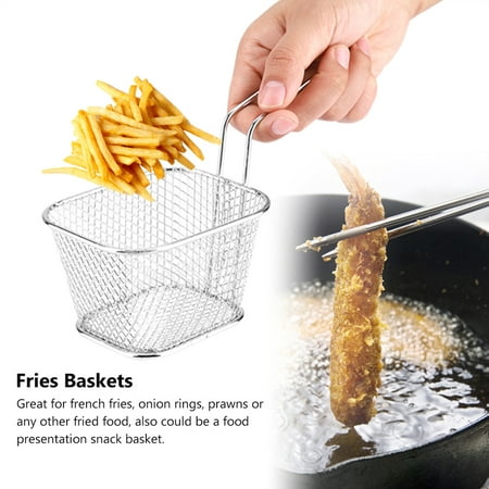 

Greensen Mini Stainless Steel Chips Deep Fry Baskets Food Presentation Strainer Potato Cooking Tool Chip Basket Fry Baskets