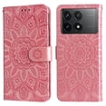 thumbnail image 1 of Funda tipo cartera GANGXUN para Xiaomi Poco F6 Pro , diseño girasol, cuero PU, soporte, cierre magnético, tarjetero, 1 of 5