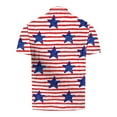 thumbnail image 5 of Men American Flag Shirt Independence Day Shirts for Men Red White and Blue Shirt Men Men 4th of July Shirts Memorial Day Shirts Men's Casual Printed Zippered T-Shirt with Short Sleeved Lapel Top, 5 of 5