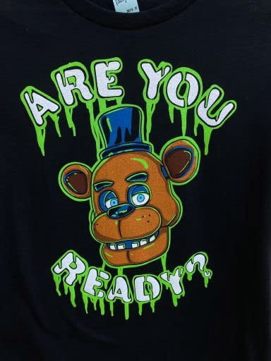 Are You Ready Five Nights at Freddy's  Youth Boys Black Graphic Tee-S