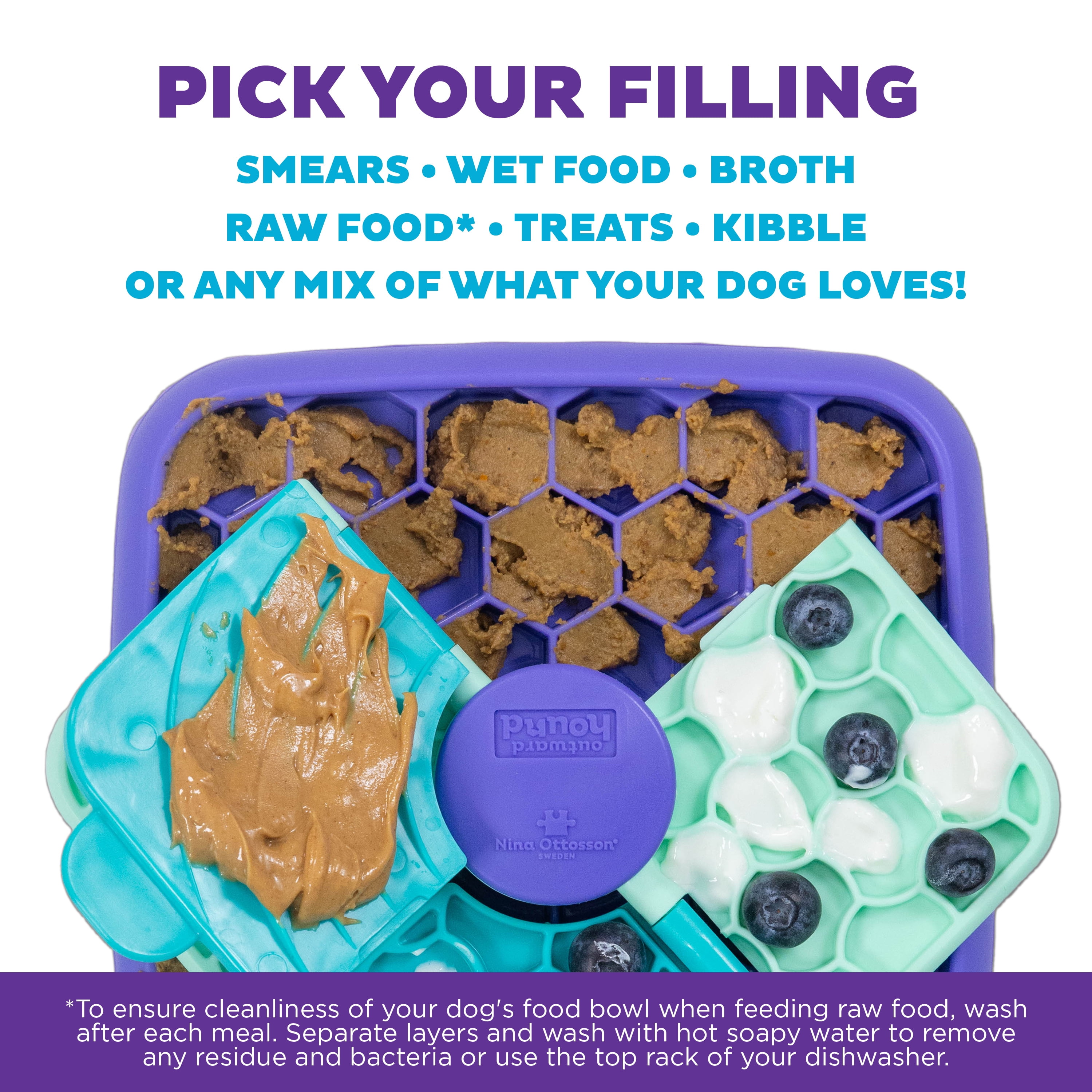 Outward Hound by Nina Ottosson Lick N’ Flip Level Dog Puzzle Toy, Lick Mat & Slow Feeder