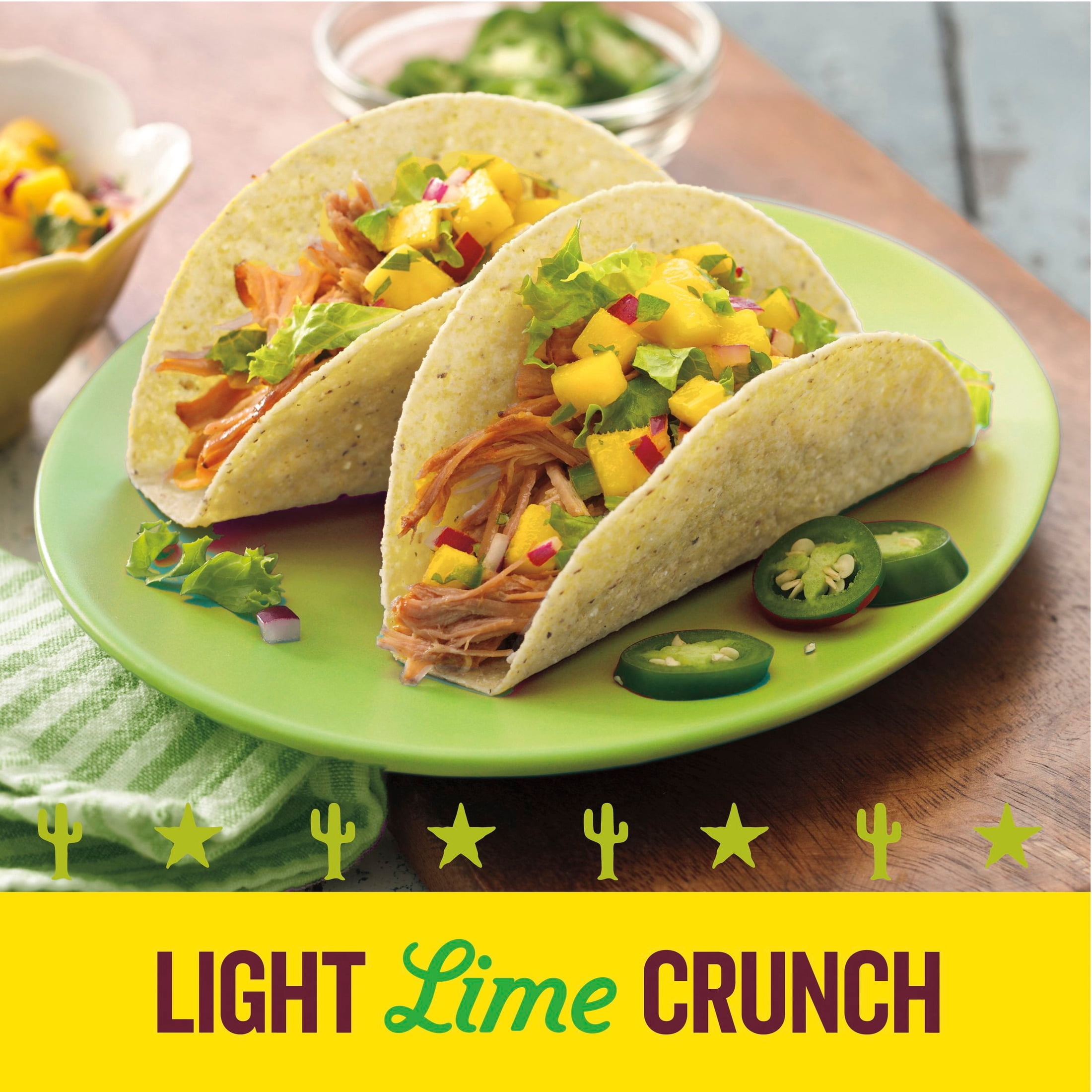 (2 pack) Old El Paso Stand 'N Stuff Taco Shells, Hint of Lime Flavored, Gluten Free, 10 Count, 5.4 oz
