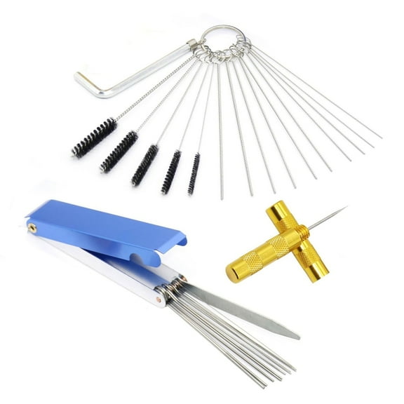 Aluminum Carburettor Cleaning Package Cleaner Kit with 5 Brushes Wrench Kit