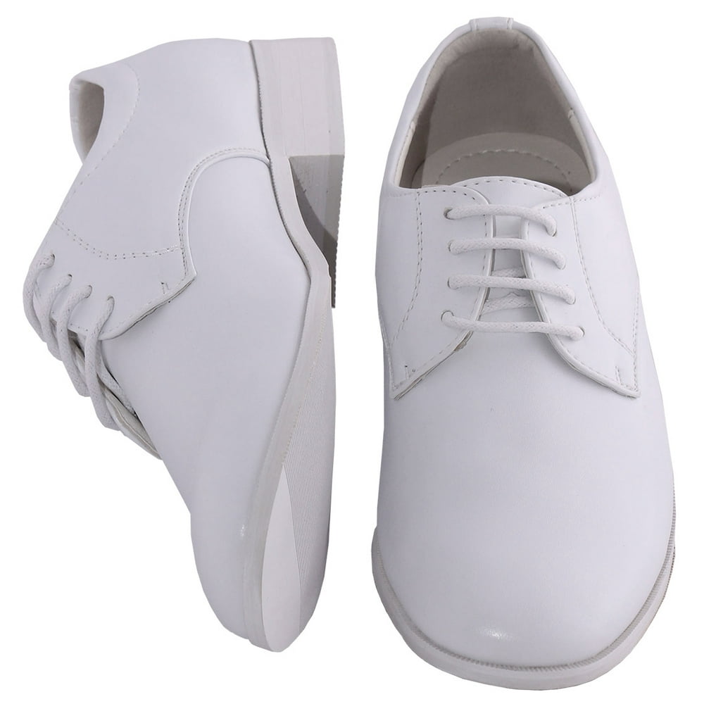 Tuxgear Kids Dress Shoe Matte White Round Toe