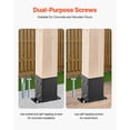 thumbnail image 3 of VEVOR 4x4 Post Base 10 Pcs, Inner Size 3.6x3.6 inch / 91.44x91.44 mm Post Brackets, Heavy Duty Carbon Steel Decking Posts, Wood Posts Brackets for Pavilion Deck Railing Support Deck Base Plate, Black, 3 of 9