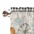thumbnail image 5 of Valances for Windows Thanksgiving Fall Pumpkin Black White Buffalo Plaid Rod Pocket Cafe Window Treatments Valance Curtains for Kitchen Bathroom Laundry Basement Windows 56"x16", 5 of 6