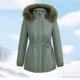 thumbnail image 4 of Chaquetas y abrigos casuales con capucha y manga larga para mujer, de otoño y de color liso, con cremallera, manga larga, medianos y largos, desmontables, cálidos, con cuello grande, holgados, tops de, 4 of 9