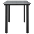 thumbnail image 2 of vidaXL Table à Manger de Jardin Noir 200x100x74cm Acier et Verre Trempé, 2 of 4