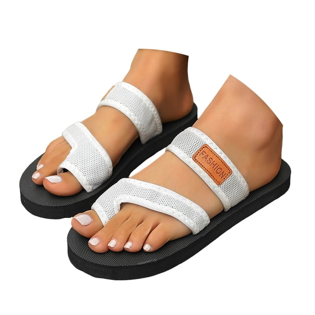 IUJSOY Womens Flip Flops Clip Toe Ring Flat Sandals Comfortble Yoga Mat Mesh Beach Slippers Slides