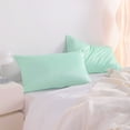 thumbnail image 2 of Lorviah 2 Pack Satin Pillowcases, Ultra Soft & Breathable 20"x36" King Size for Hair & Skin, Hypoallergenic Hidden Zipper Closure, Cyan, 2 of 6