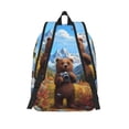 thumbnail image 2 of Picia Snowy Mountain Photography Bear Printed Canvas Daypack - Stylish and Durable Vintage Compact Backpack - Class, Work, Travel, or Laptop Bookbag,Organized Compartments-Small, 2 of 6