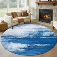 thumbnail image 3 of Abstract Mottled Texture Round Area&nbsp;Rug 8ft Blue White Gradient Non-Slip&nbsp;Washable Circle Rugs Soft Felt Indoor Floor Mat for Bedroom Kitchen Living Room Bathroom, 3 of 9