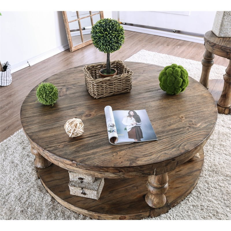 Furniture Of America Joss Rustic Round, Rustic Round Coffee Tables