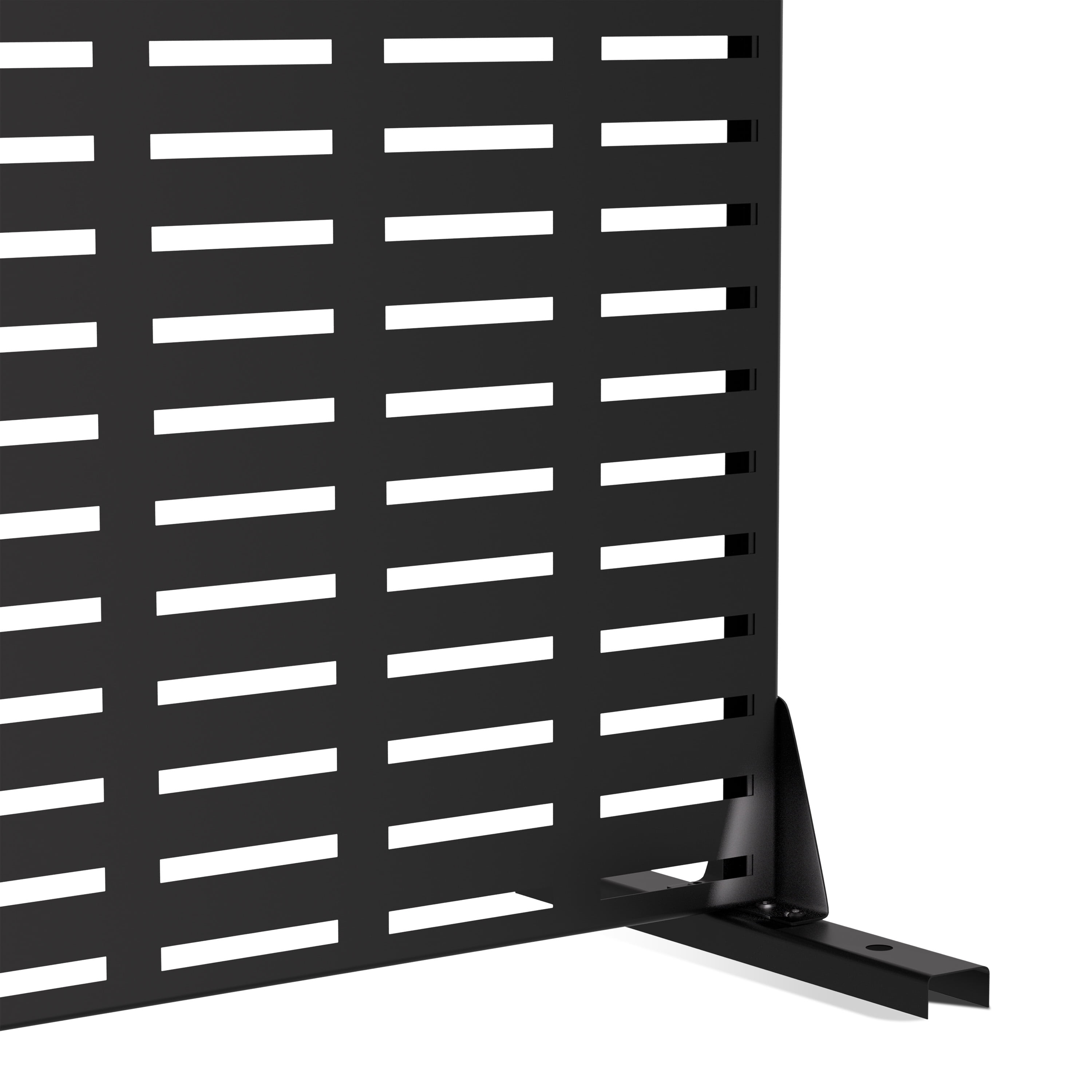 MAYEERTY 72*47" Outdoor Black Metal Privacy Panel Screen for Patio, Rect Grid Pattern