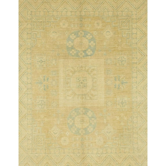 Ahgly Company Indoor Rectangle Abstract Chrome Gold Yellow Abstract Area Rugs, 4' x 6'