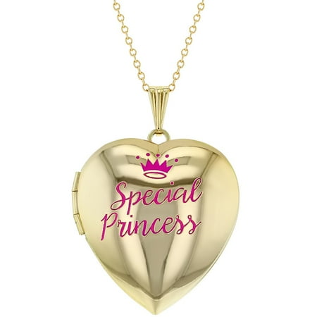 locket shaped crown pendant necklace princess heart special pink