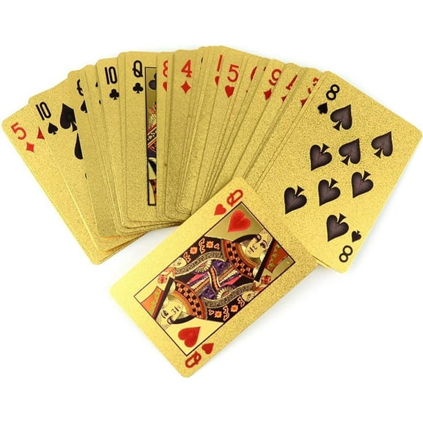 Generic, Deck of Poker Playing Cards in 999.9 Gold Foil Plating