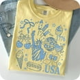 thumbnail image 3 of Retro America Coquette Comfort Colors Shirt, Preppy 4th of July Tee Shirt, Girly Memorial Day Tees, Vintage USA Independence Day Shirt, 3 of 5