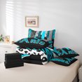 thumbnail image 5 of Homewish Fashion Eiffel Tower Teens Twin Bedding Sets 7-Piece, Modern Zebra Cheetah Print Bedding Comforter Set, Chic Cyan Polkadots Reversible Sheet Sets, Lightweight Room Decor, 5 of 7