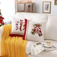 thumbnail image 3 of Christmas Decorative Throw Pillow Covers 16x16 Inch Set Of 4 Christmas Holiday Velvet Pillow Cases Xmas Santa Clause Deer Snowman Red White Cushion Covers Outdoor Sofa Home Bed Decor (16x16), 3 of 5