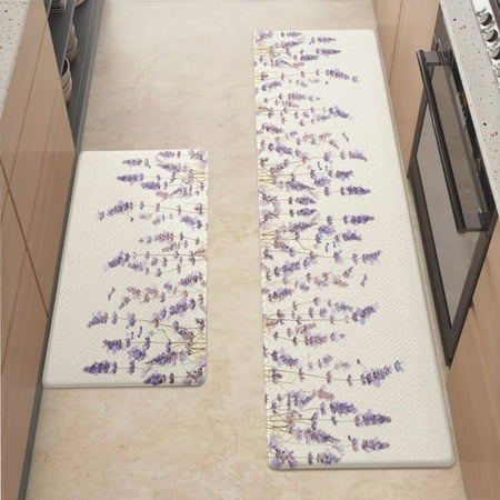 

Anti Fatigue Kitchen Mat Lavenders Kitchen Rugs Non Slip Cushioned Standing Mat for Sink Floor Laundry Office Desk Plus 17.3 x 47.2