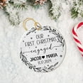 thumbnail image 3 of Personalized Our First Christmas Engaged Ceramic Ornament, Customized Date Name Mr & Mrs Just Engaged Gift, 1st Xmas Ornament, Engagement Anniversary 2025, 3 of 6