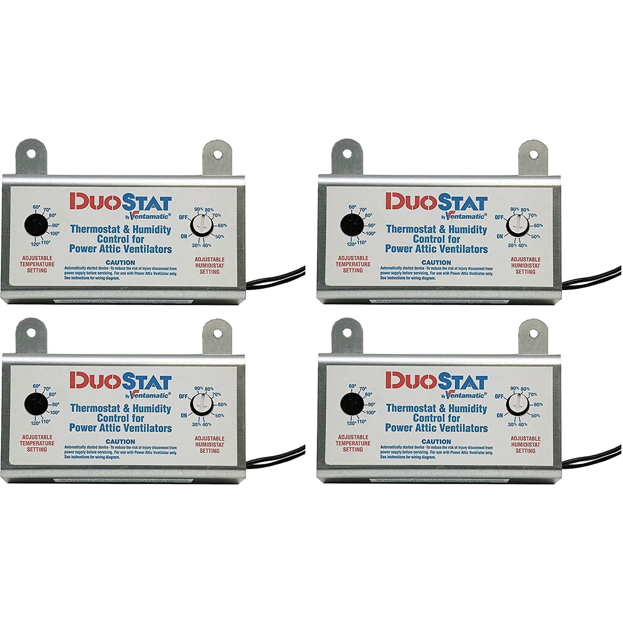 Ventamatic XXDUOSTAT Adjustable Dual Thermostat/Humidistat Control for  Power Attic Ventilators Four Pack - Walmart.com