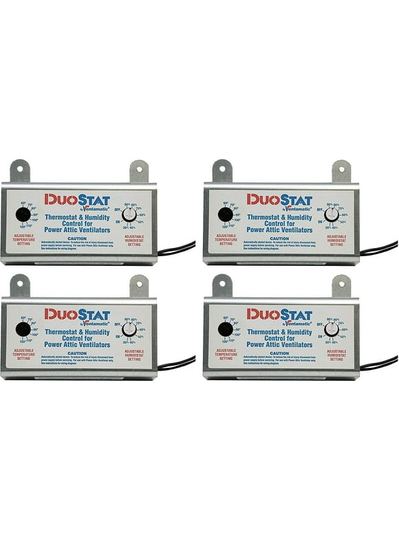 Ventamatic XXDUOSTAT Adjustable Dual Thermostat/Humidistat Control for Power Attic Ventilators Four Pack