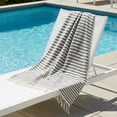 thumbnail image 7 of REGALWOVEN Turkish Beach Towel Striped Tassel Design Lightweight Sand Free Quick Dry Versatile Travel Yoga Picnic Towel 1 Pack Black 71" x 40", 7 of 7