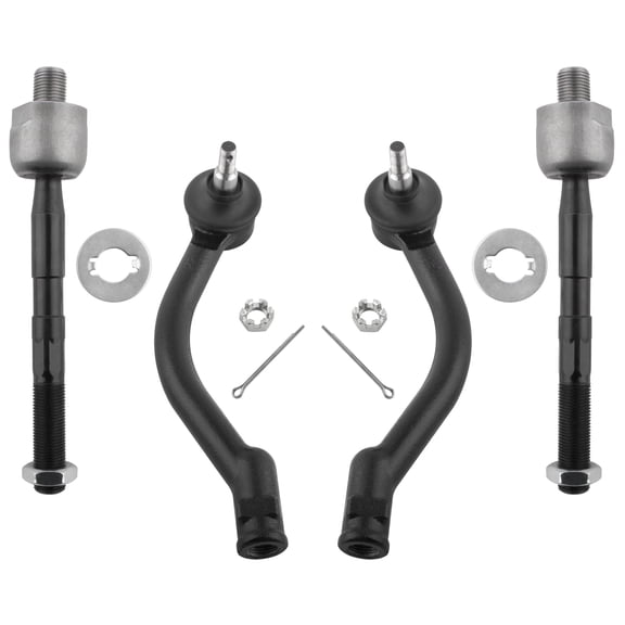 BOXI 4pcs Front Inner and Outer Tie Rod End Set Fit for Hyundai Azera 2006-2007 / for Hyundai Sonata 2006-2008 - Sedan 4-Door 2.4L 3.3L 3.8L | ES800104 ES800105 EV800345