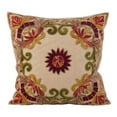 thumbnail image 1 of SARO AN02.M18S 18 in. Square Embroidered Floral Design Beaded Cotton Poly Filled Throw Pillow  Multi Color, 1 of 1