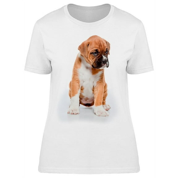 Puppy Boxer Looking Down T-Shirt Women -Image by Shutterstock, Female 3X-Large