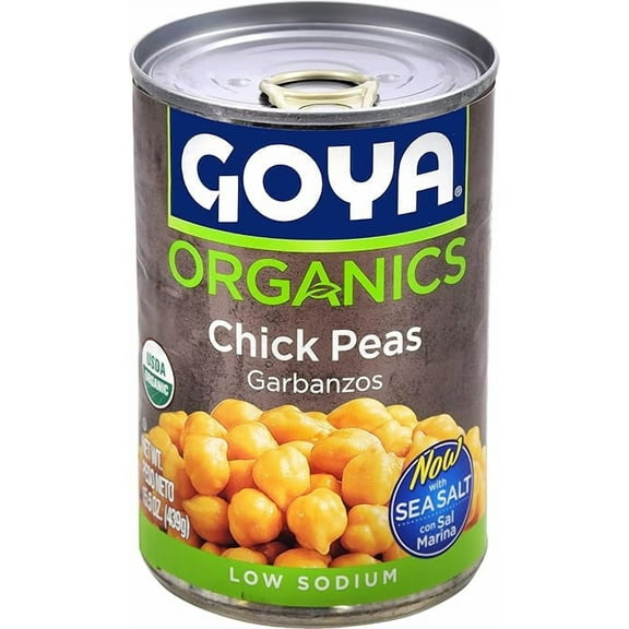 Pack of 2 Goya Organic Chick Peas, Garbanzo Beans, Low Sodium, 15.5 oz
